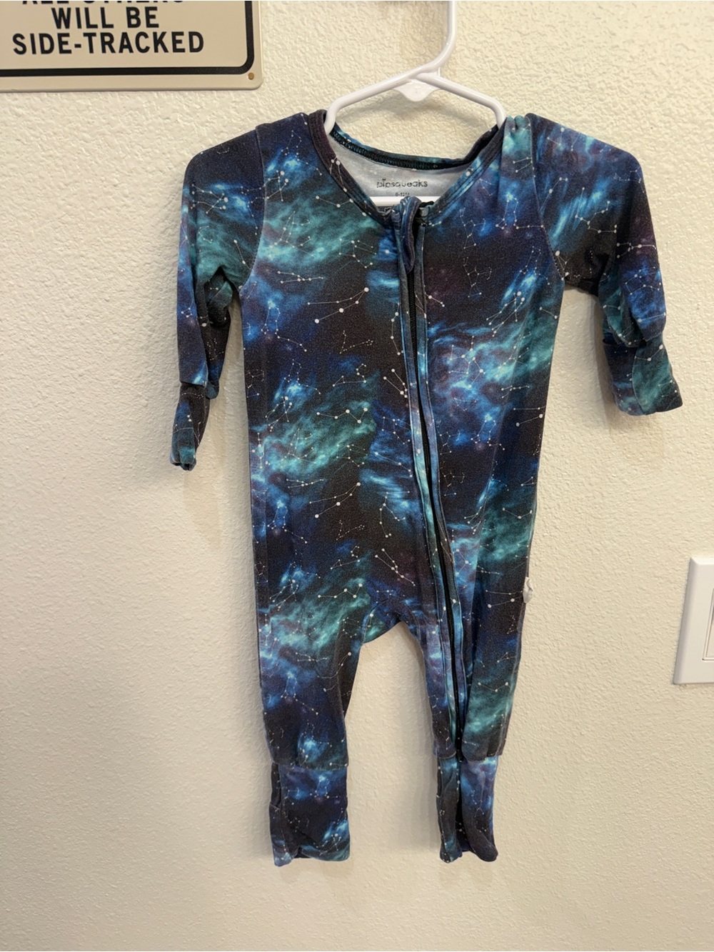 Galaxy Constellation Zip-Front Kids One Piece - Blue/Green
